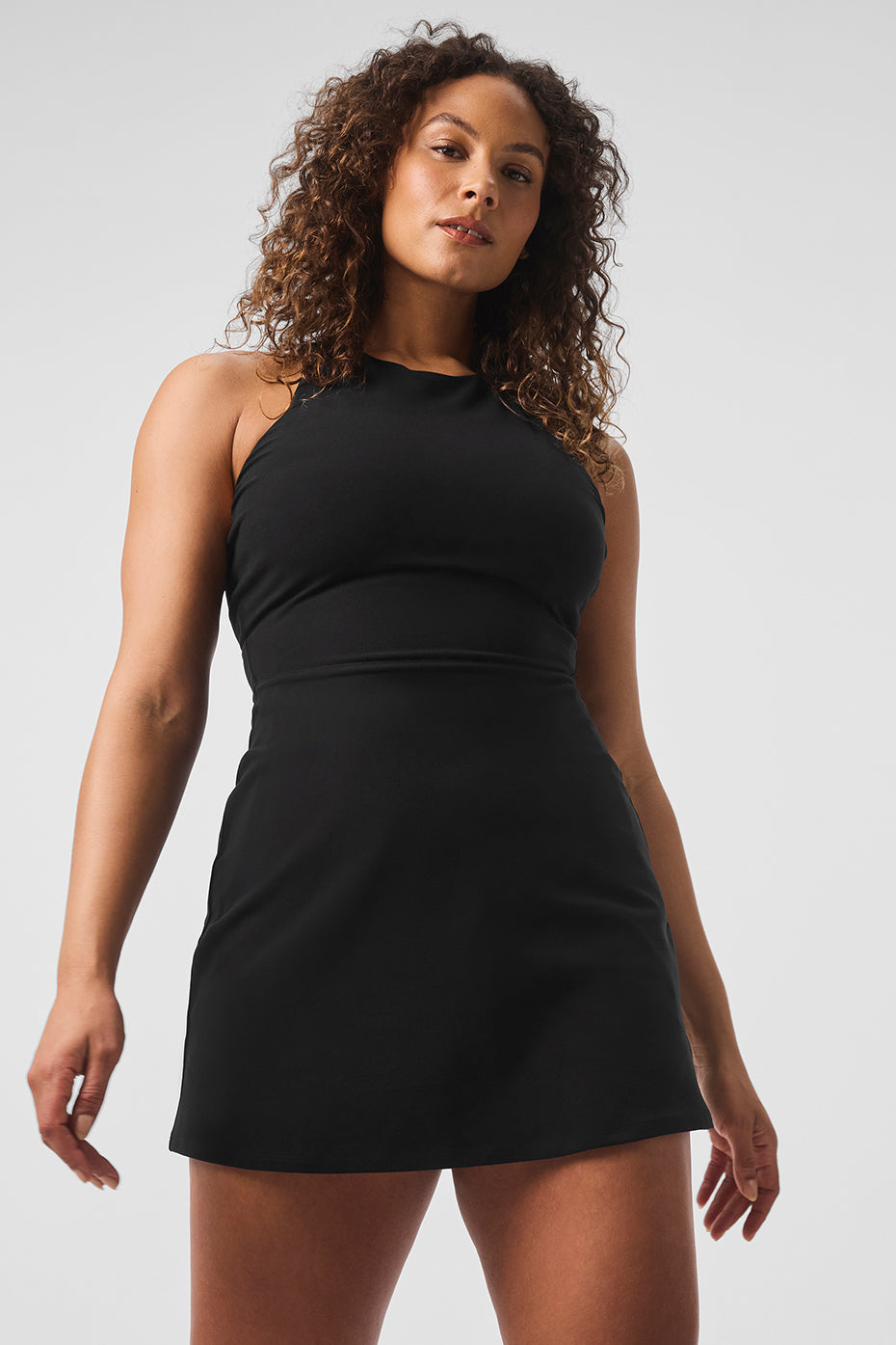 Close-up of the built-in shorts and pockets in Wilson Backspin Tennis Dress, perfect for tennis balls.