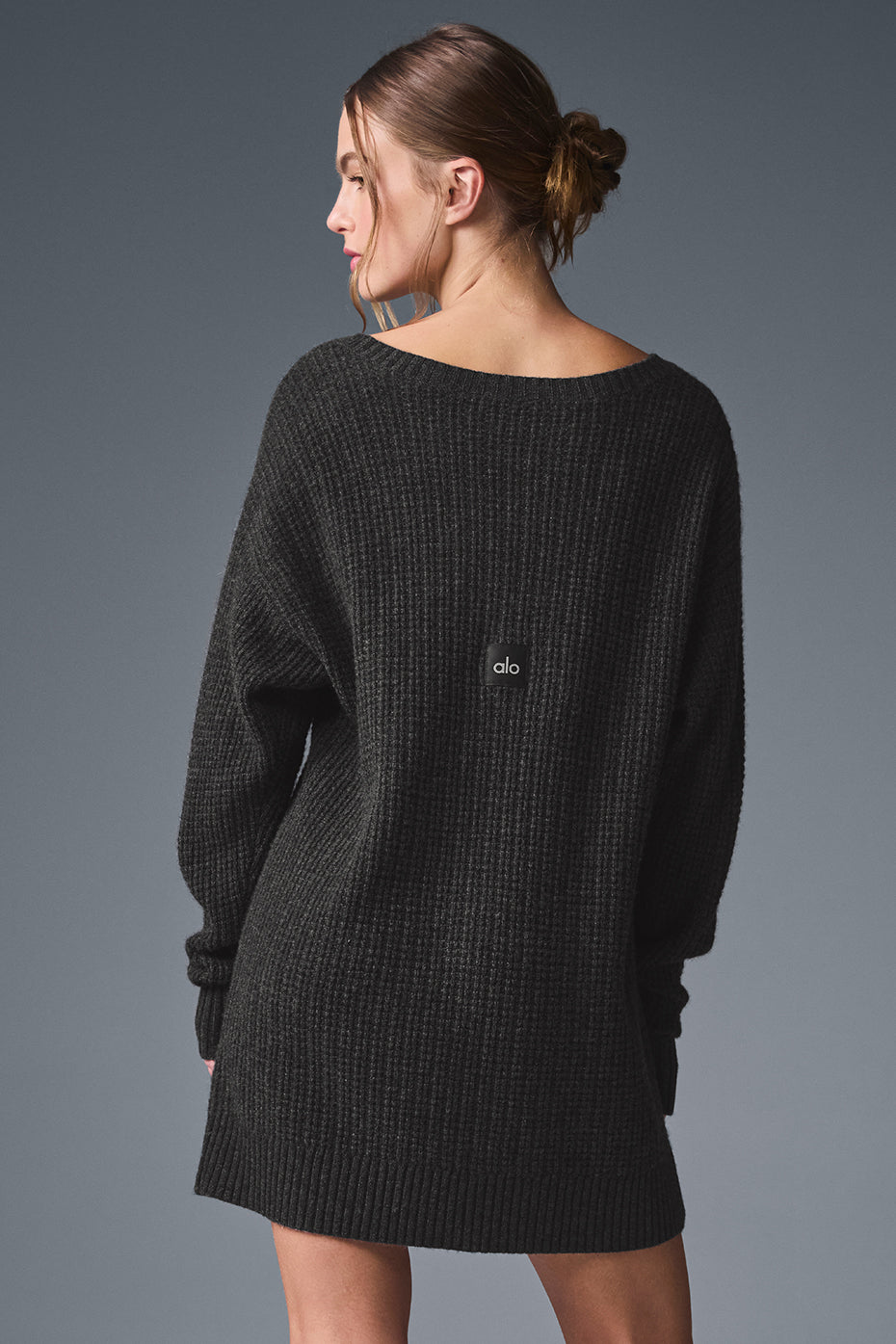 Styled casual look featuring the oversized cashmere dress