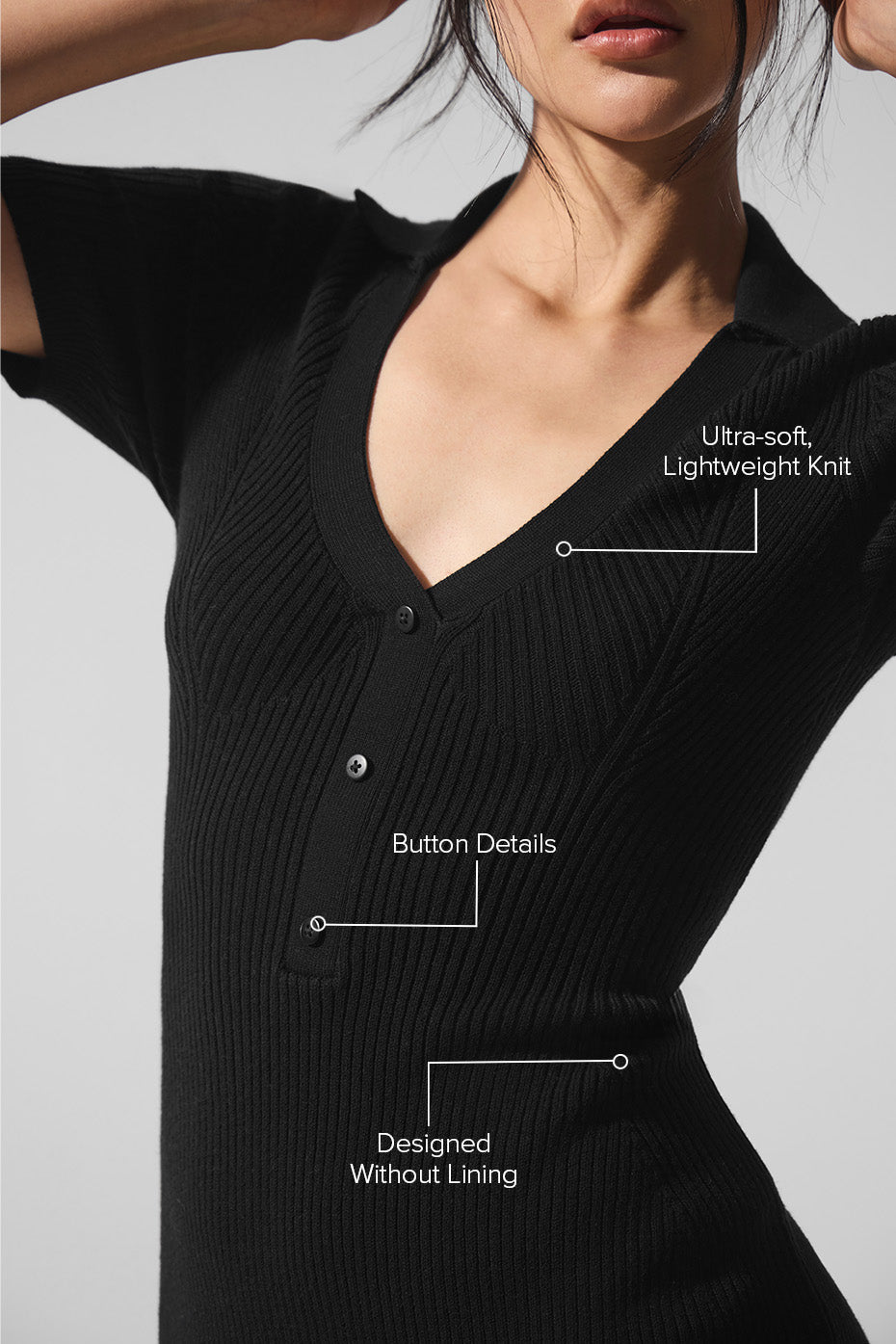Side angle of knit maxi dress showing breathable texture and flattering silhouette