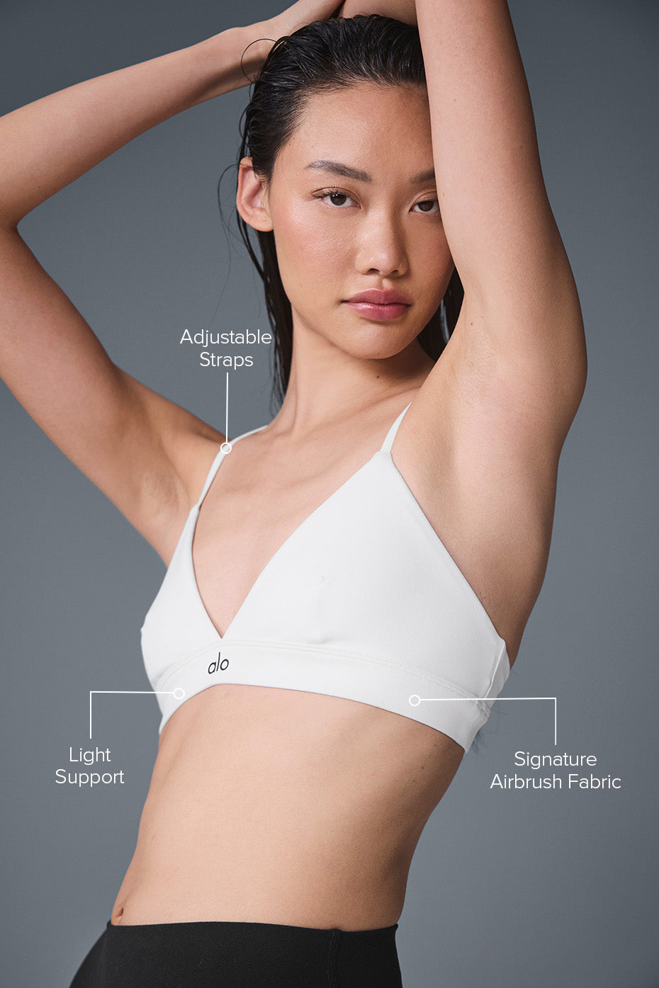 Close-up of adjustable straps and breathable fabric detail