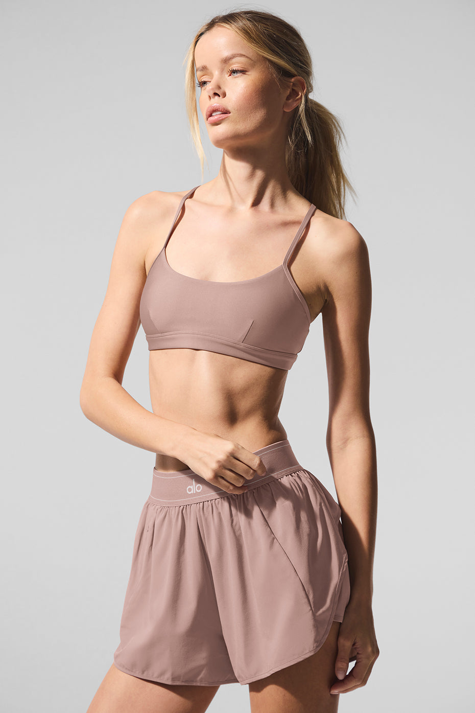 Crisscross back straps of the Intrigue Bra for adjustable support.