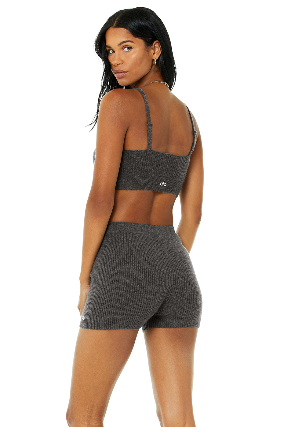 Detail of the soft cashmere fabric of the comfort bra