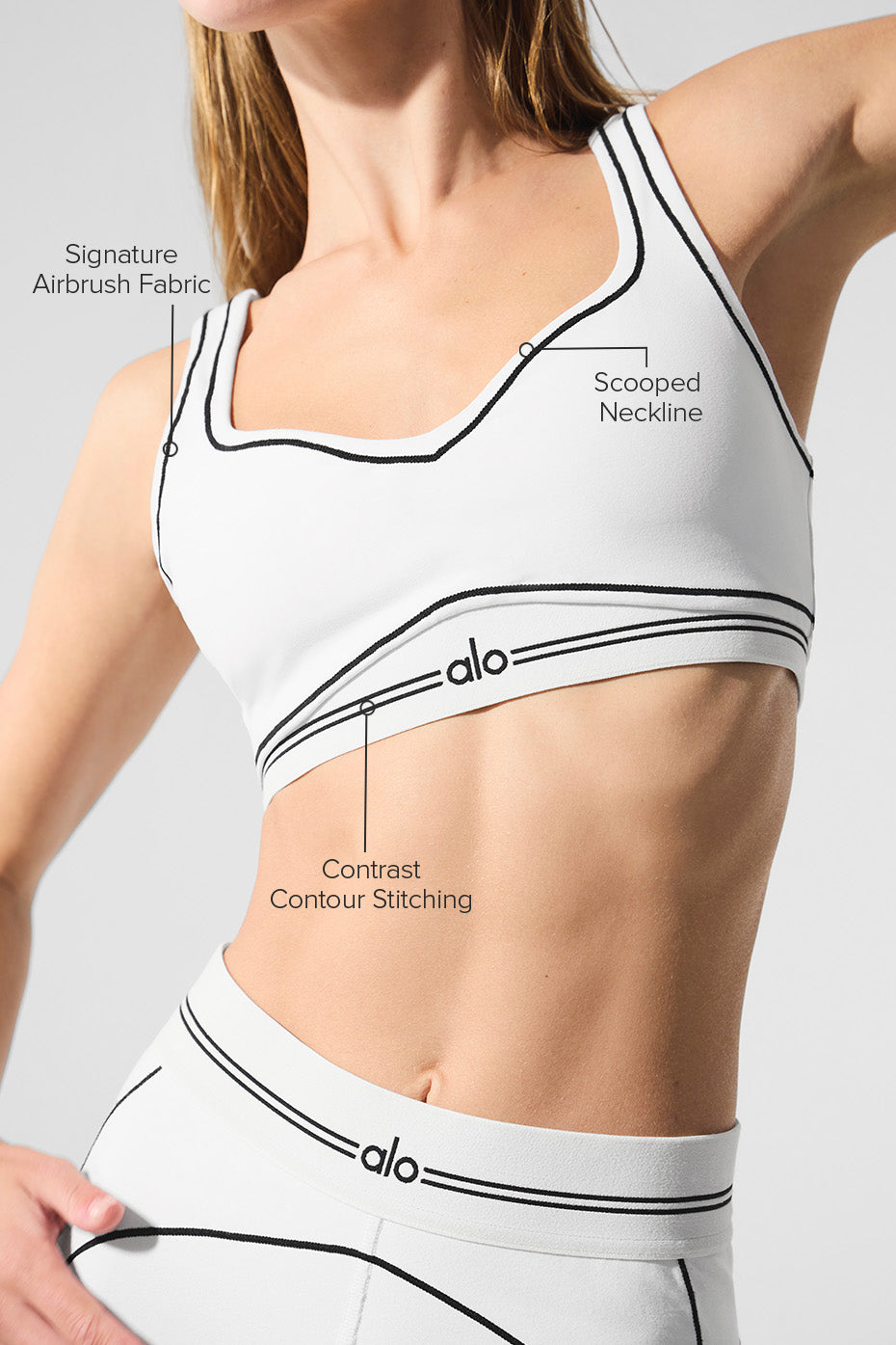 Side profile of model in Heart Throb Bra during tree pose