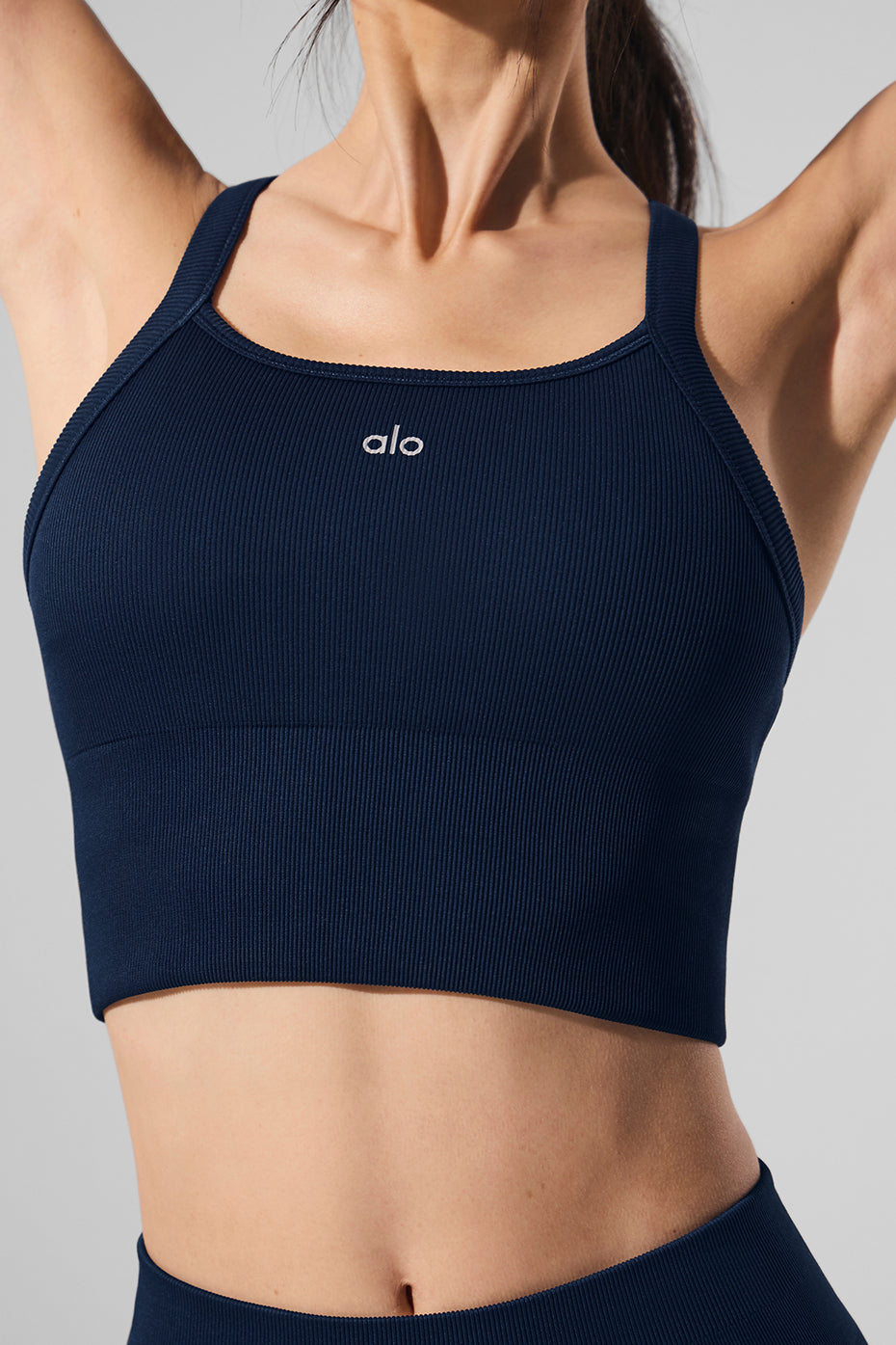 Back view showcasing the adjustable straps of the bra tank for a custom fit.