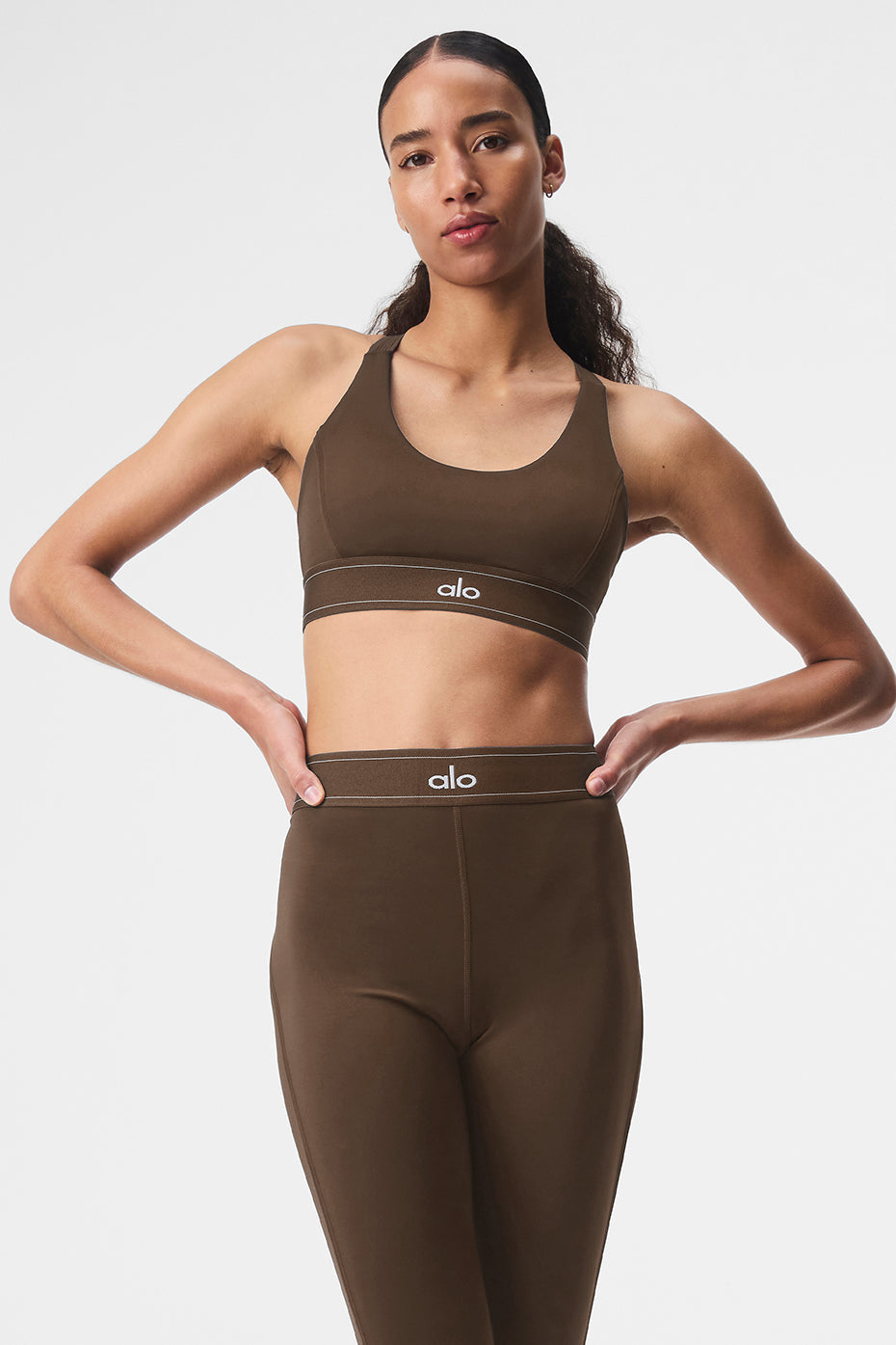 Front angle of Airlift bra showing piping detail and fit