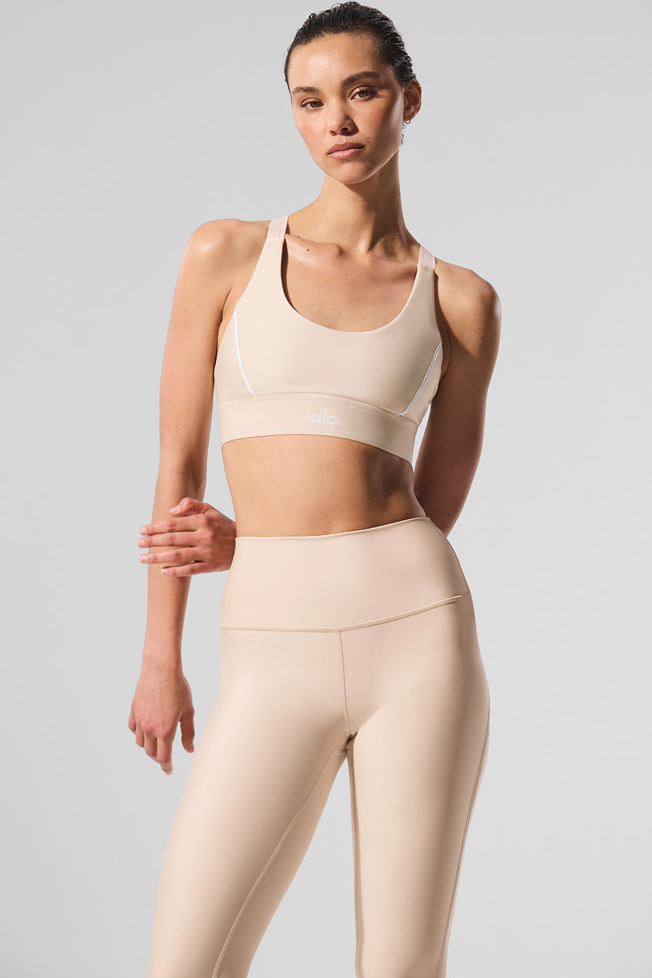 Front view of Airlift Supportive Bra, showcasing design and fit.