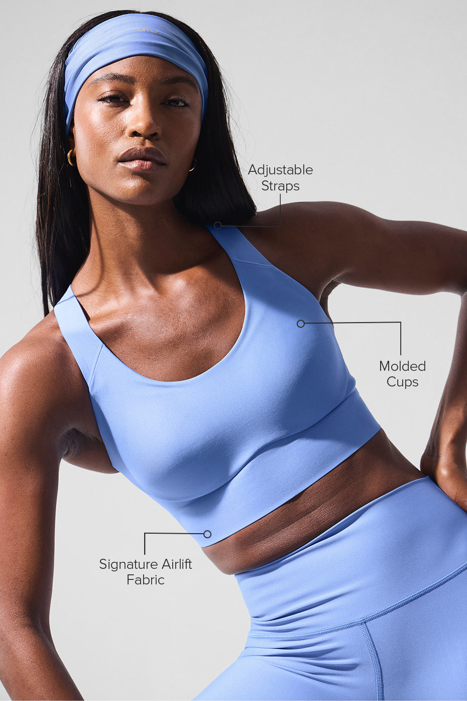 Back view of the Airlift Empower High-Impact Sports Bra, highlighting the breathable mesh design.