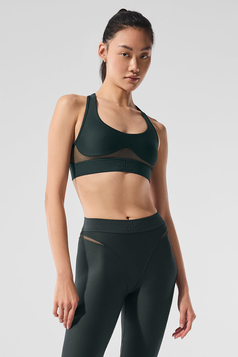 Airlift Rebel Yoga Sports Bra showcasing mesh details and racerback design.