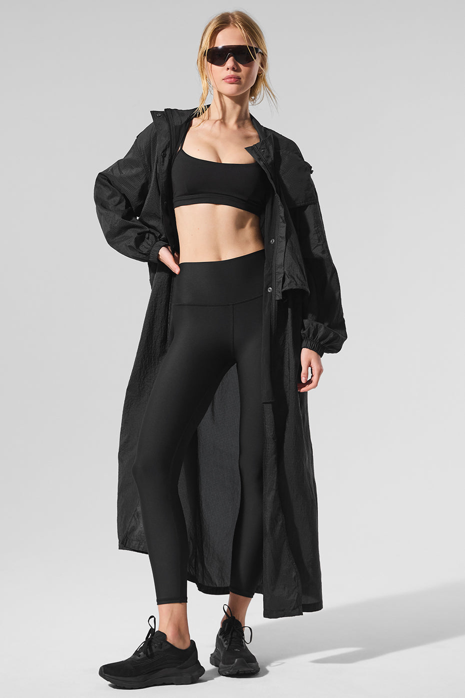 Beach-ready look with the burberry trench coat alternative draped over swimwear
