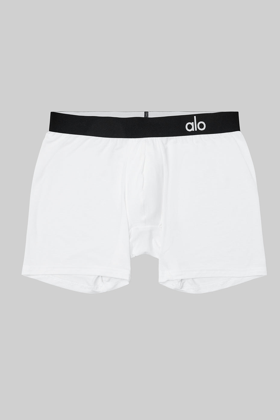Front view of silky modal boxers in white, showcasing the soft fabric.