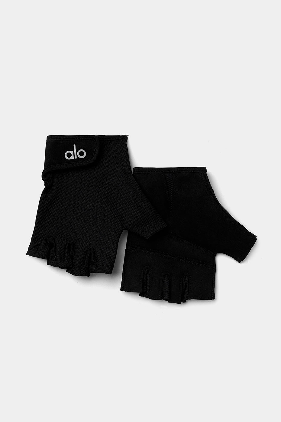 Black Power Moves fitness gloves showcasing breathable mesh and padded palms.