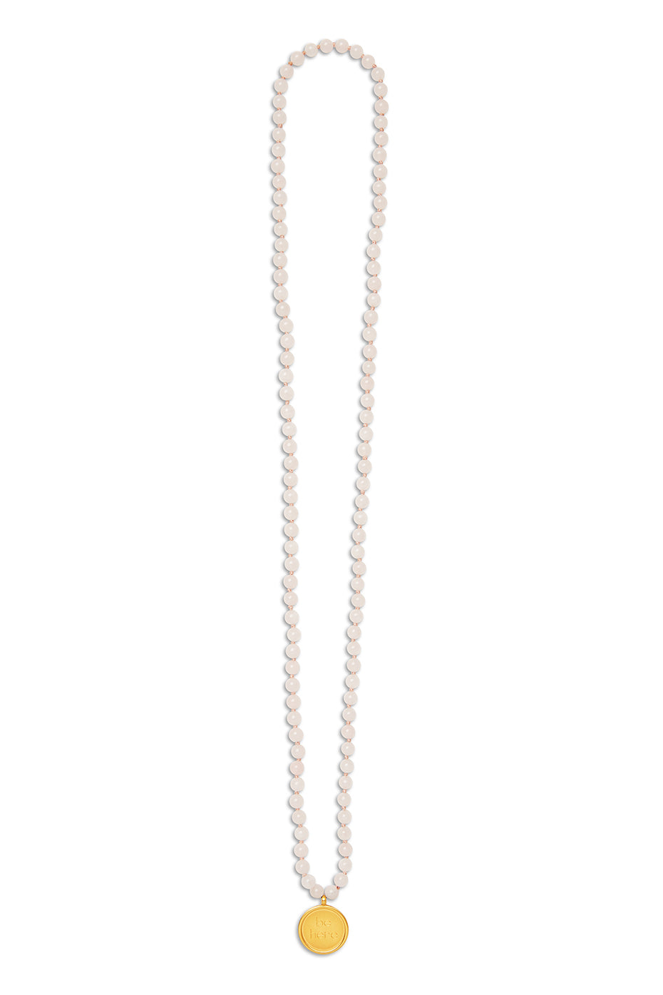 Rose quartz mala necklace layered with diamond pendant for men
