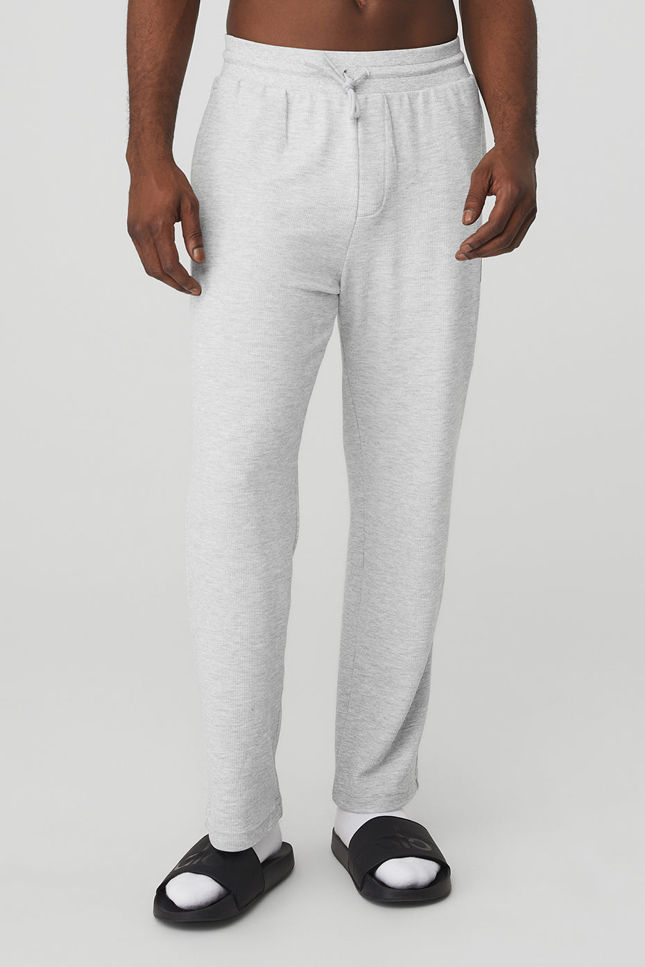 Men and women wearing Micro Waffle Sweatpants for casual outdoor activities