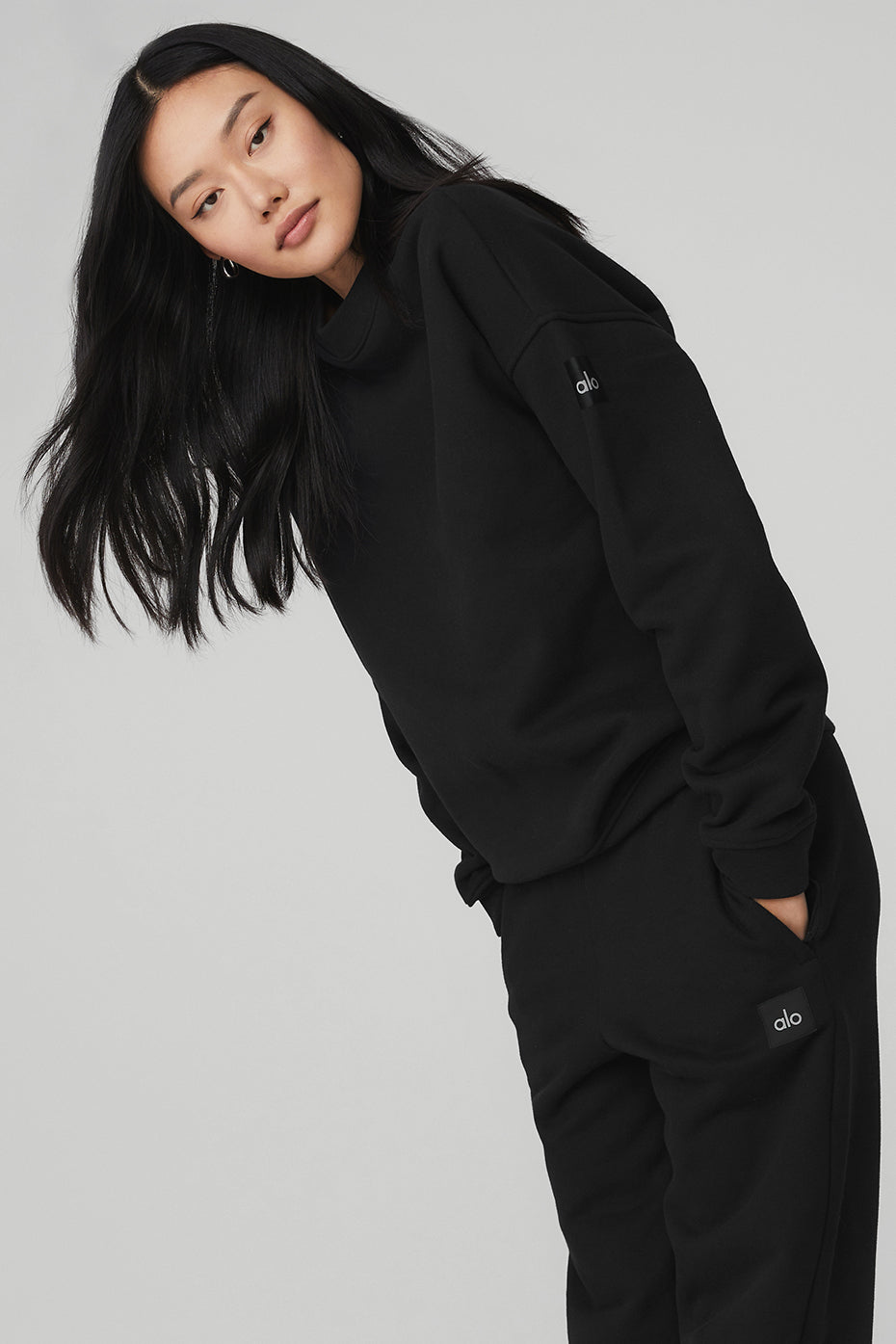 Back view of oversized heavyweight pullover hoodie