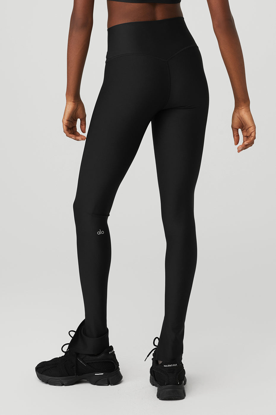 Side profile of leggings with flared ankle for taller women