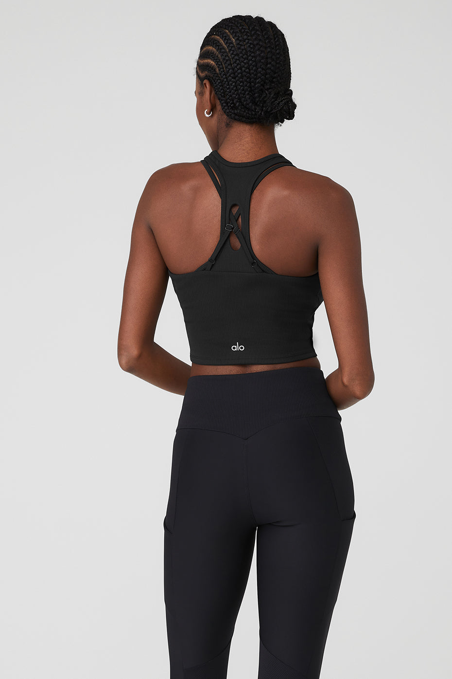 Back view of the Airlift Bra Tank Top highlighting the crisscross straps.