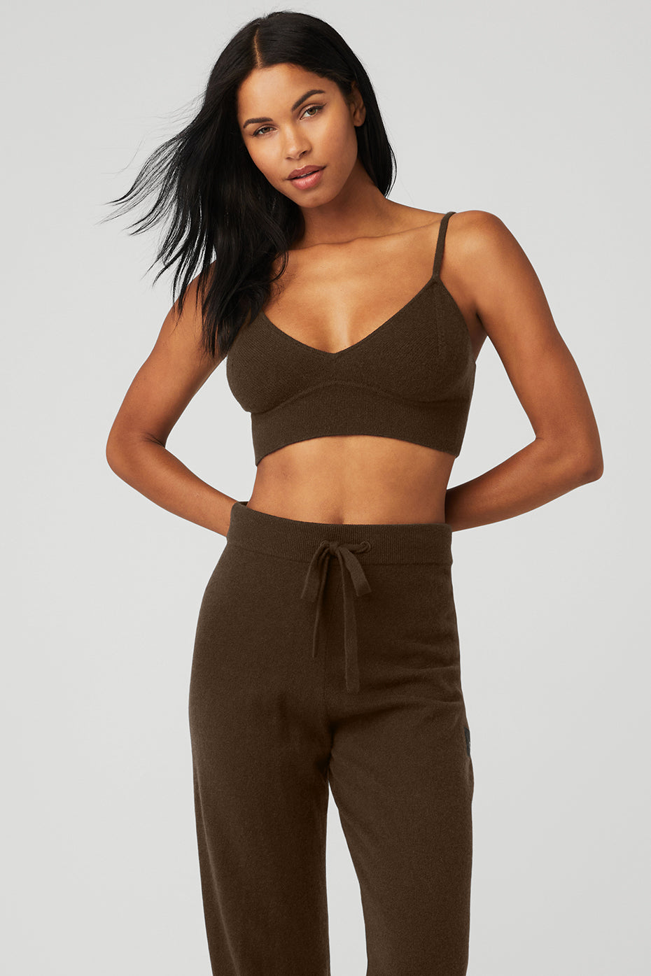 Close-up of the Espresso Cashmere Comfort Bra showing its soft fabric and delicate straps.