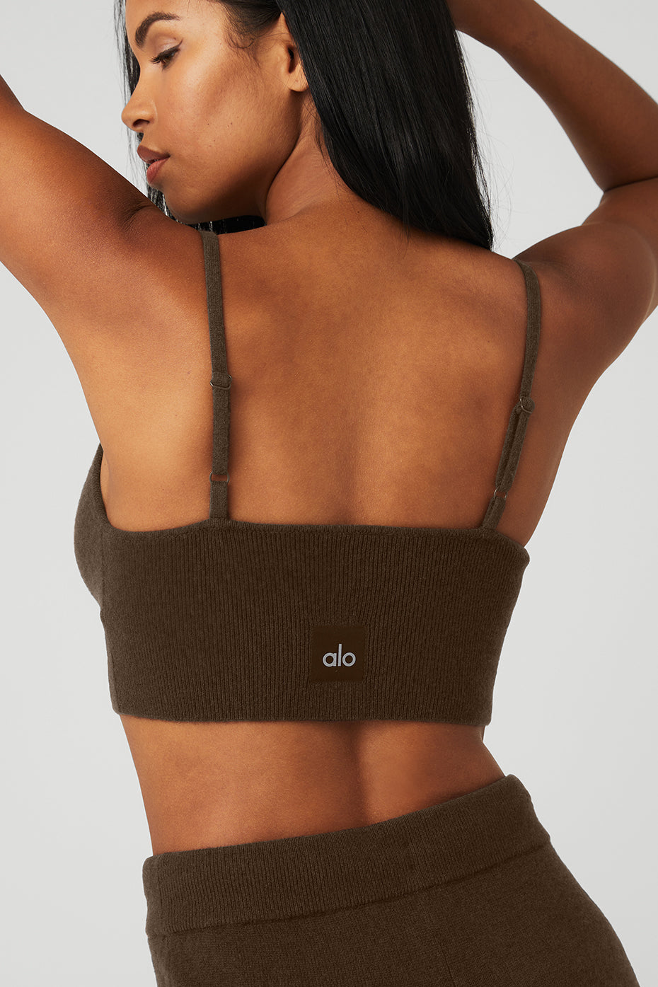 Close-up of the Espresso Cashmere Comfort Bra showing its soft fabric and delicate straps.
